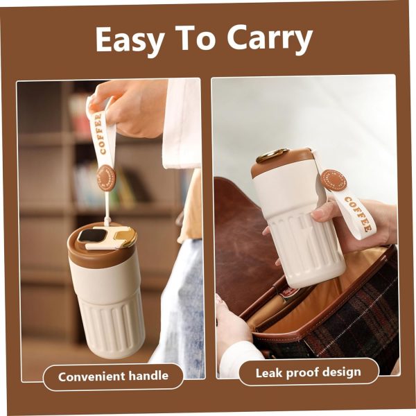 Smart Coffee Thermos with Temperature Display | 450ml Portable Stainless Steel Hot & Cold Mug with Lanyard (Random Color)
