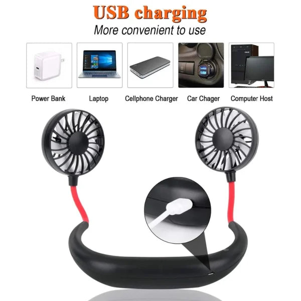 Sports Summer Neck Fanusb Rechargeable (random Color)