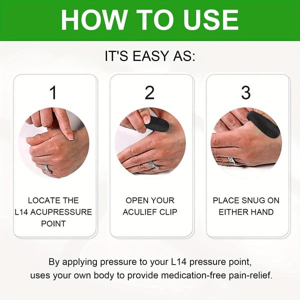 Sugar Control Li4 Acupressure Point Clip Wearable – Headache Relief, Supporting Acupressure Relaxation, Stress Relief, Tension Relief And Hand Clip Migraine Pressure Point Clip