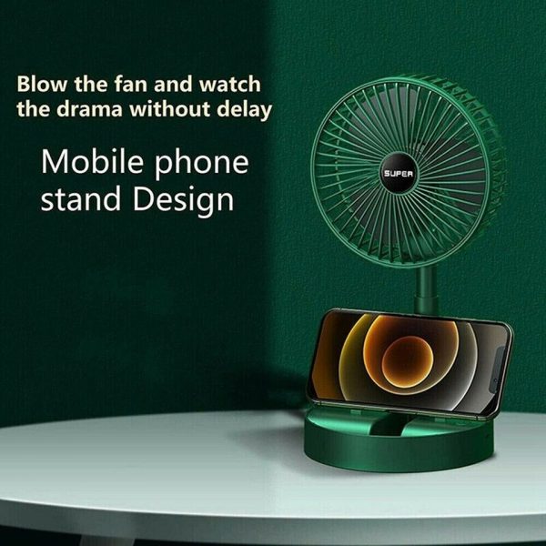 Telescopic Folding Fan Summer Silent Desktop Retractable Fan For Office Bedroom School Usb Ventilator (rechargeable) (random Color)