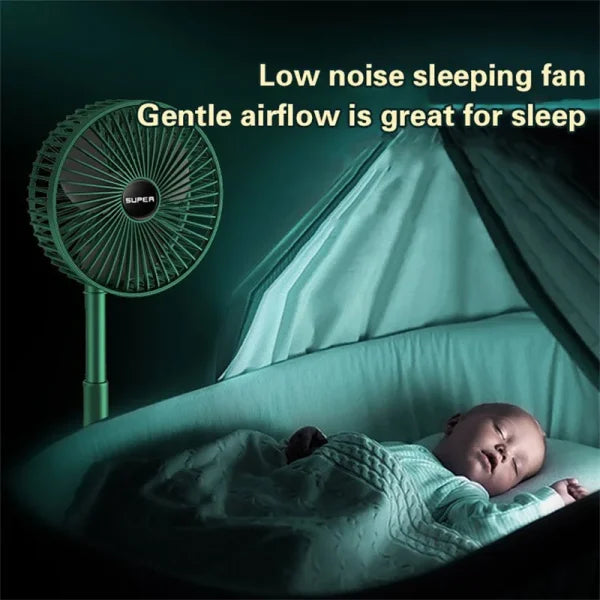 Telescopic Folding Fan Summer Silent Desktop Retractable Fan For Office Bedroom School Usb Ventilator (rechargeable) (random Color)