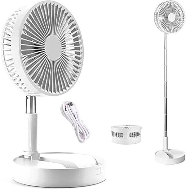 Telescopic Folding Fan Summer Silent Desktop Retractable Fan For Office Bedroom School Usb Ventilator (rechargeable) (random Color)