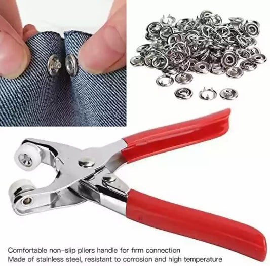 Compact stainless steel Tich/Snap Button machine with 25 buttons